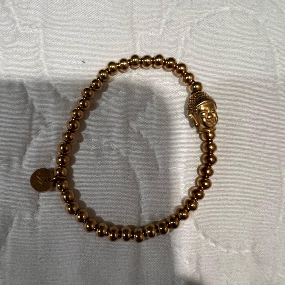 Gold Beaded Buddha Bracelet